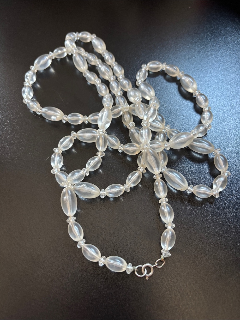 Clear Beaded Women's Necklace - Elegant Translucent Style